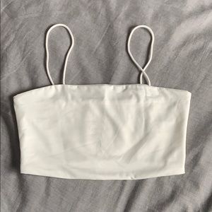 White Bandeau Crop Tank